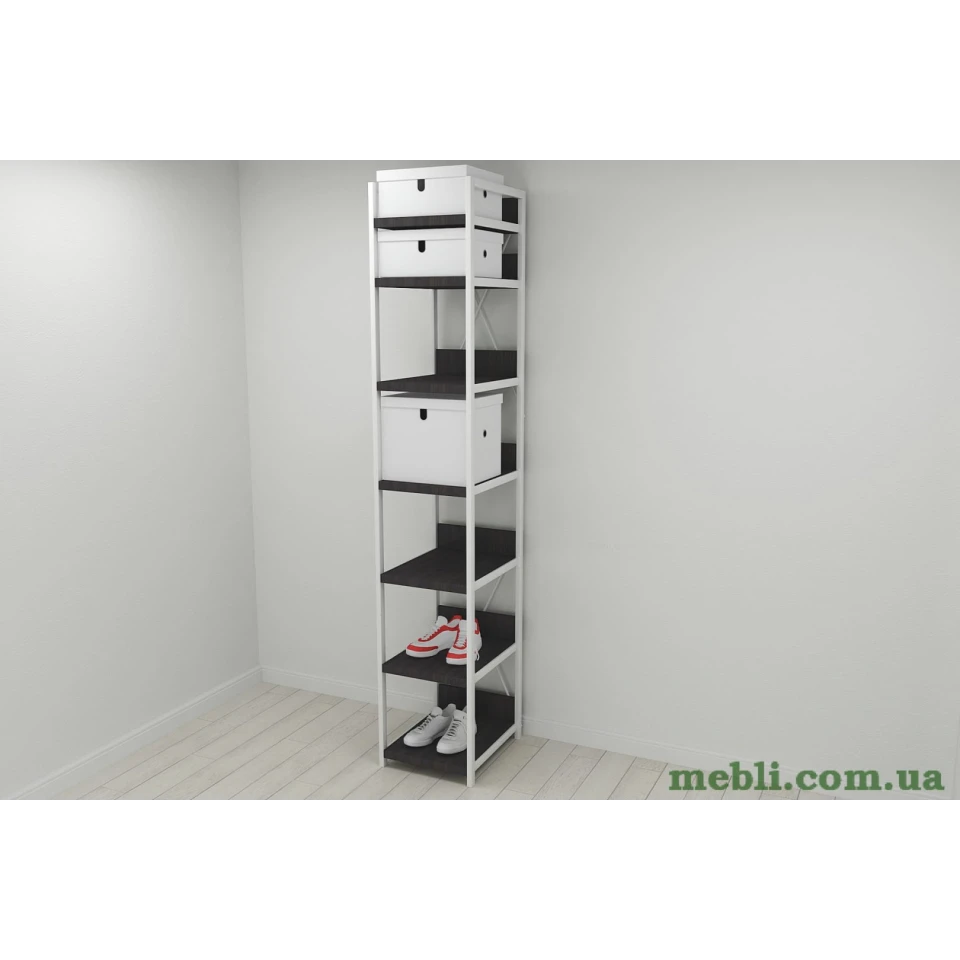 Шафа Гардероб Уні секція 4 серії Коннект Ferrum-decor 220x40x50см Білий метал ДСП Венге Магія 32 мм