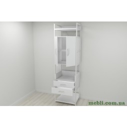 Шафа Гардероб Уні секція 5 серії Конект Ferrum-decor 220x60x50см Білий метал ДСП Білий 32 мм