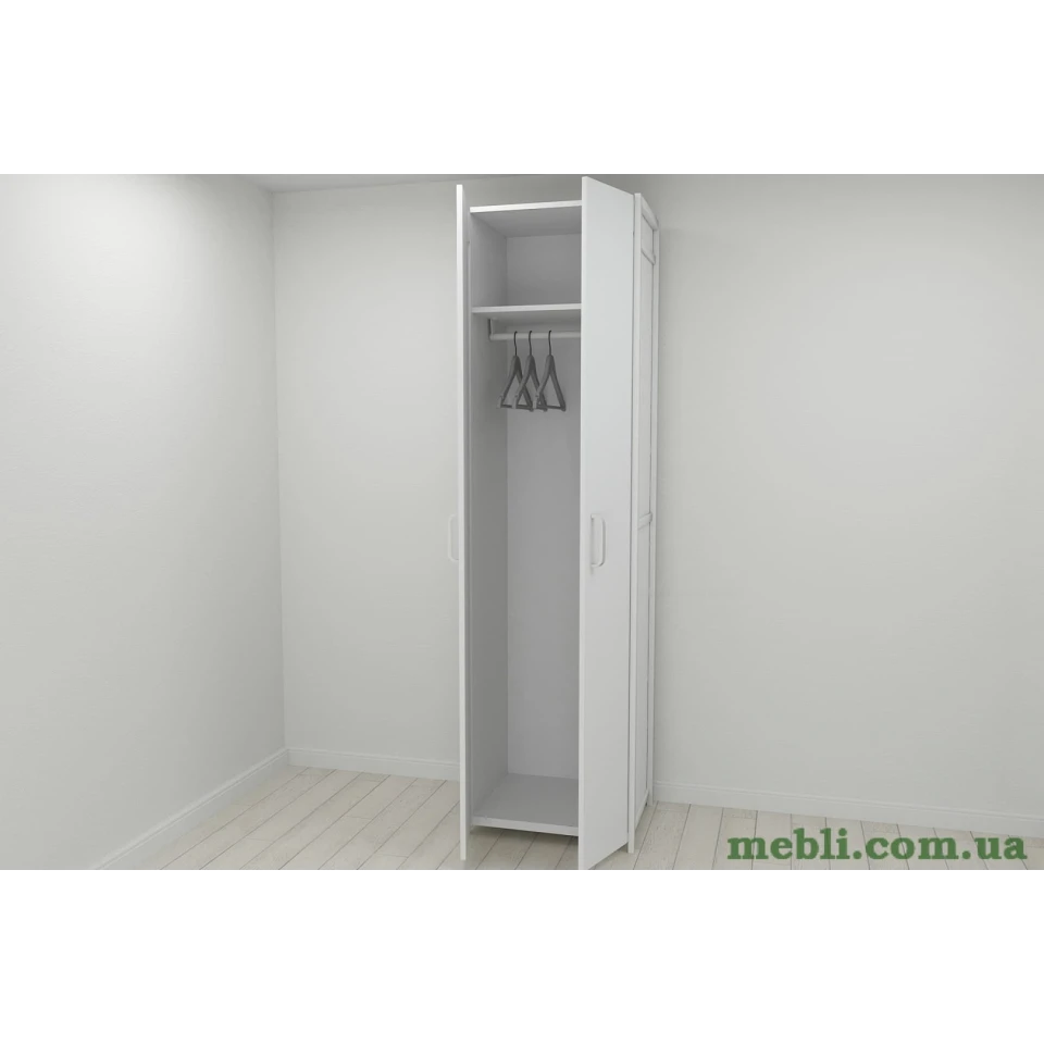 Шафа Гардероб Уні секція 6 серії Конект Ferrum-decor 220x60x50см Білий метал ДСП Білий