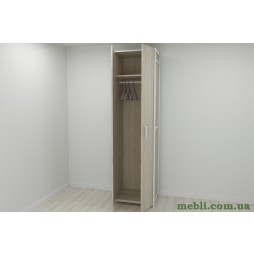 Шафа Гардероб Уні секція 6 серії Конект Ferrum-decor 220x60x50см Білий метал ДСП Дуб Сонома