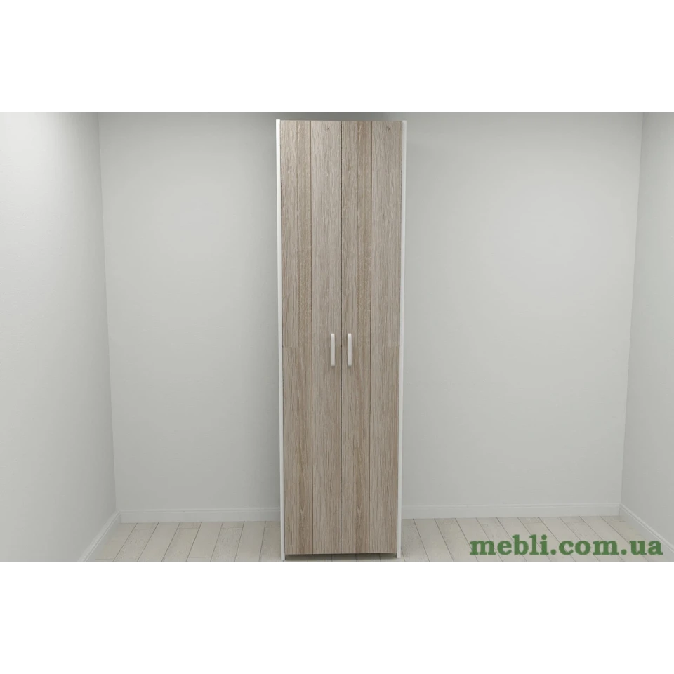 Шафа Гардероб Уні секція 6 серії Конект Ferrum-decor 220x60x50см Білий метал ДСП Дуб Сонома Трюфель