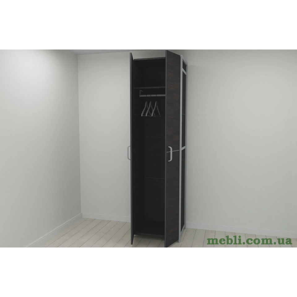 Шафа Гардероб Уні секція 6 серії Конект Ferrum-decor 220x60x50см Сірий метал ДСП Венге Магія