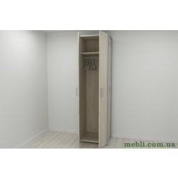 Шафа Гардероб Уні секція 6 серії Конект Ferrum-decor 220x60x50см Сірий метал ДСП Дуб Сонома