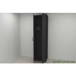 Шафа Гардероб Уні секція 6 серії Конект Ferrum-decor 220x60x50см Чорний метал ДСП Венге Магія