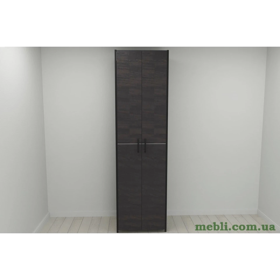 Шафа Гардероб Уні секція 6 серії Конект Ferrum-decor 220x60x50см Чорний метал ДСП Венге Магія