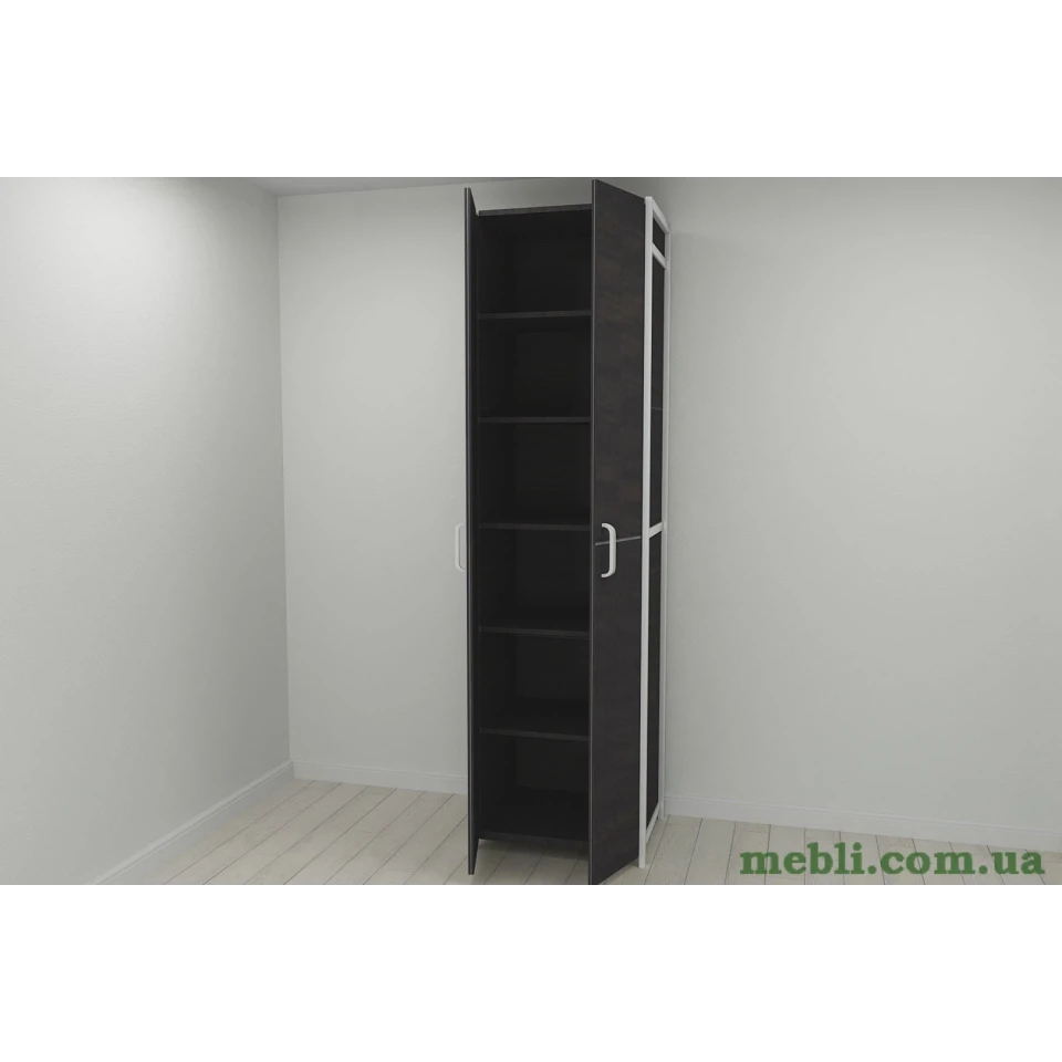 Шафа Гардероб Уні секція 7 серії Конект Ferrum-decor 220x60x50см Білий метал ДСП Венге Магія