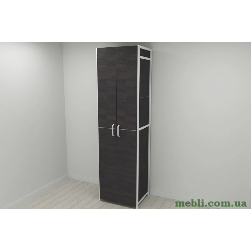 Шафа Гардероб Уні секція 7 серії Конект Ferrum-decor 220x60x50см Білий метал ДСП Венге Магія
