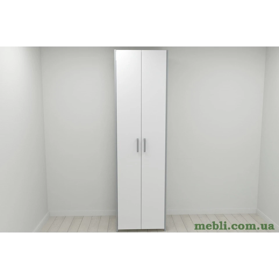 Шафа Гардероб Уні секція 7 серії Конект Ferrum-decor 220x60x50см Сірий метал ДСП Білий