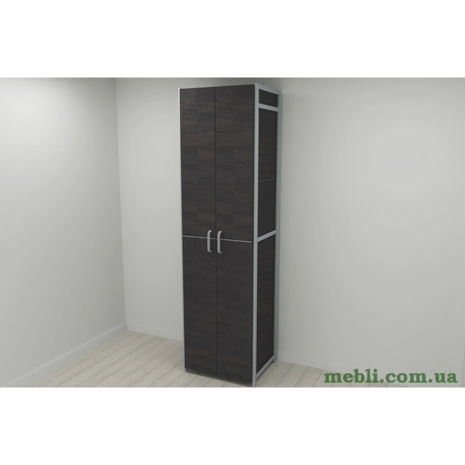 Шафа Гардероб Уні секція 7 серії Конект Ferrum-decor 220x60x50см Сірий метал ДСП Венге Магія