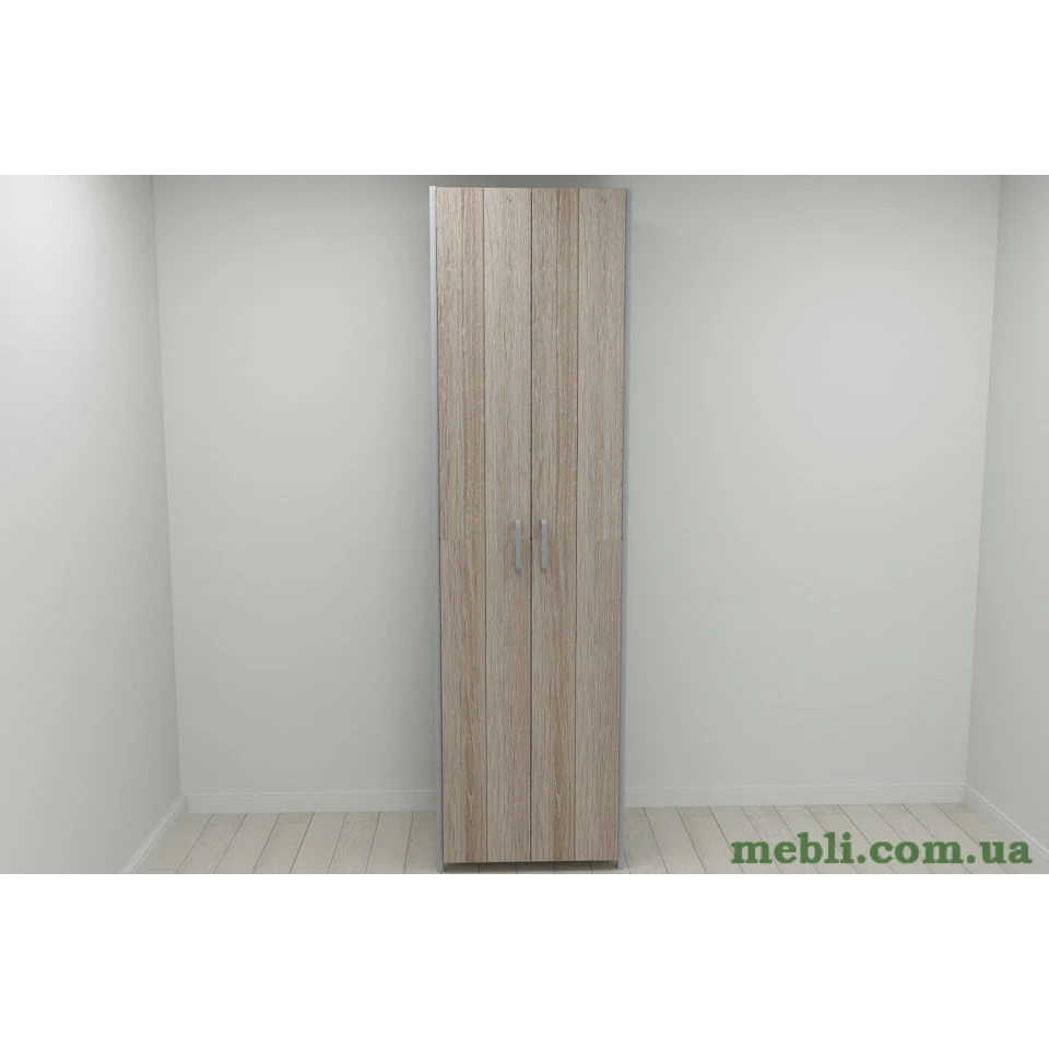 Шафа Гардероб Уні секція 7 серії Конект Ferrum-decor 220x60x50см Сірий метал ДСП Дуб Сонома Трюфель