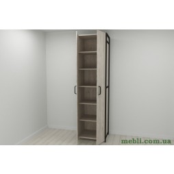 Шафа Гардероб Уні секція 7 серії Конект Ferrum-decor 220x60x50см Чорний метал ДСП Білий