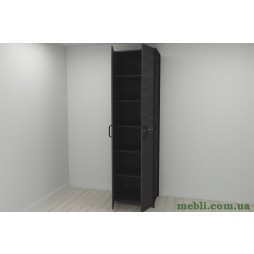 Шафа Гардероб Уні секція 7 серії Конект Ferrum-decor 220x60x50см Чорний метал ДСП Венге Магія