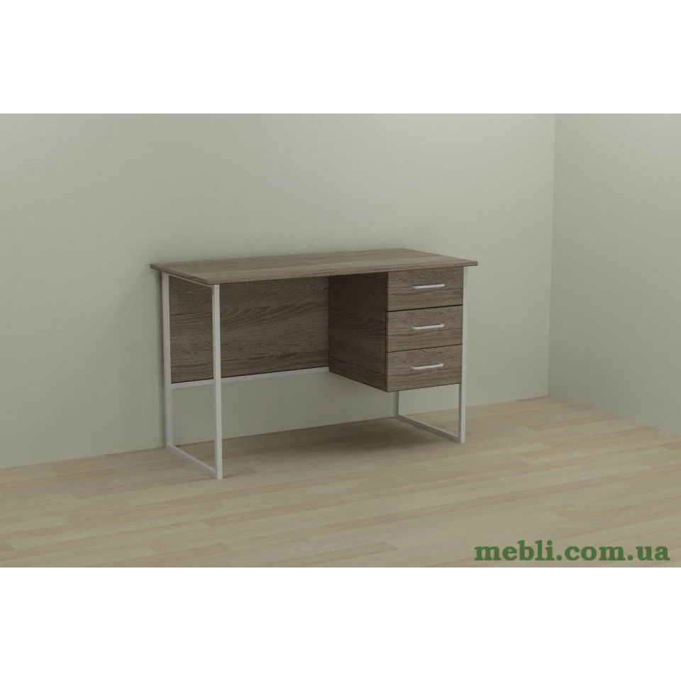 Комп'ютерний стіл Ferrum-decor Гаррі 75x120x60 білий ДСП Дуб Сонома Труфель 16мм