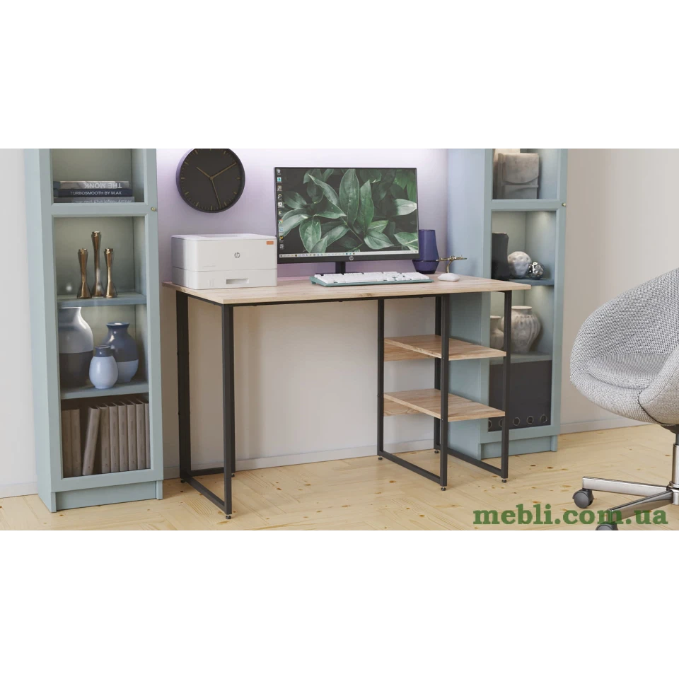 Комп'ютерний стіл Ferrum-decor Гаррі 75x120x60 білий ДСП Дуб Сонома Труфель 16мм