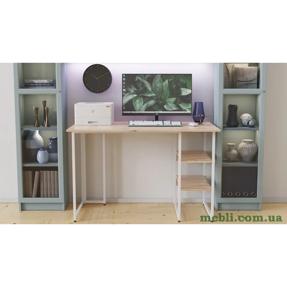 Комп'ютерний стіл Ferrum-decor Гаррі 75x120x70 чорний ДСП Білий 16мм