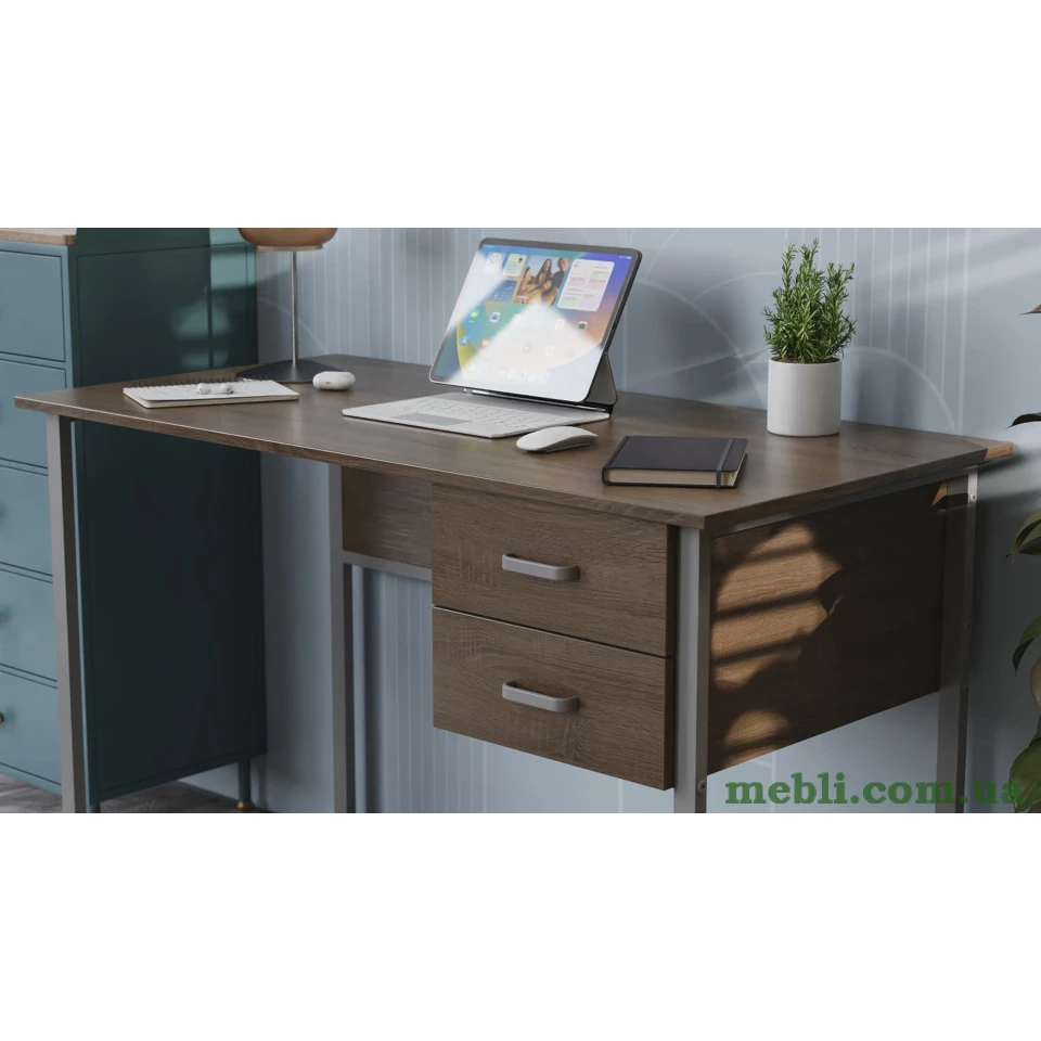 Комп'ютерний стіл Ferrum-decor Гаррі 75x140x60 сірий ДСП Білий 16мм