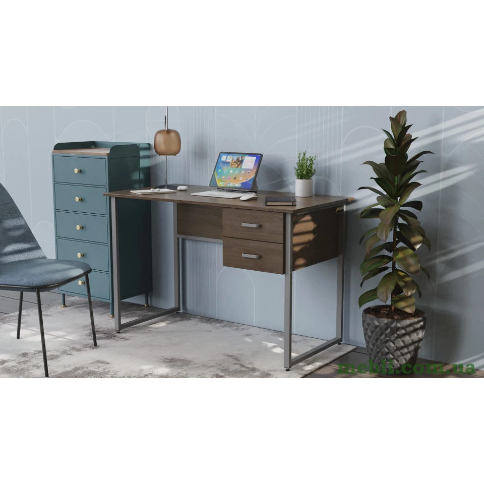 Комп'ютерний стіл Ferrum-decor Гаррі 75x140x60 сірий ДСП Білий 16мм