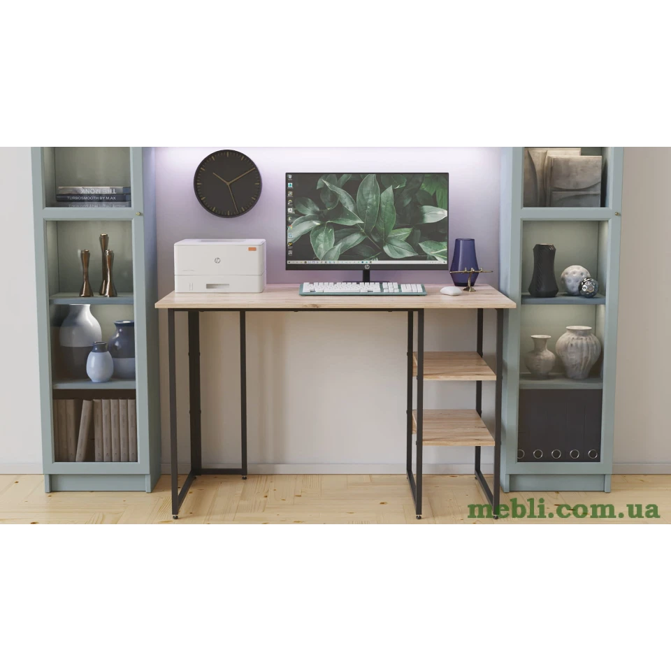 Комп'ютерний стіл Ferrum-decor Гаррі 75x140x60 чорний ДСП Білий 16мм