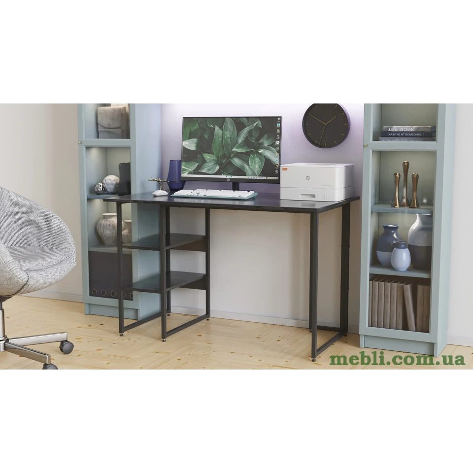 Комп'ютерний стіл Ferrum-decor Гаррі 75x140x60 чорний ДСП Білий 16мм