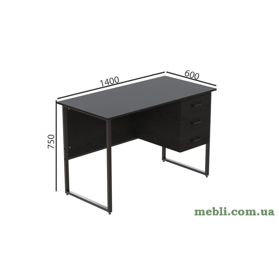 Комп'ютерний стіл Ferrum-decor Гаррі 75x140x60 чорний ДСП Венге 16мм