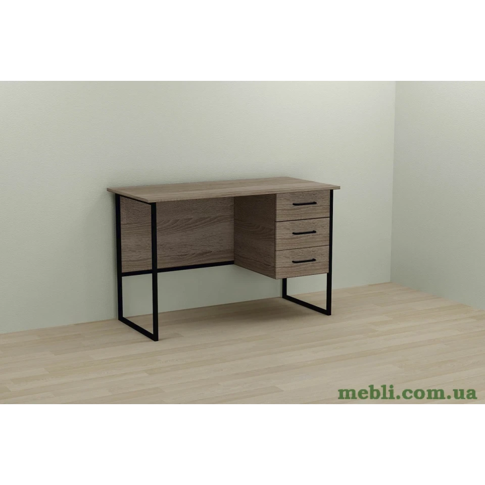 Комп'ютерний стіл Ferrum-decor Гаррі 75x140x70 чорний ДСП Дуб Сонома Труфель 16мм