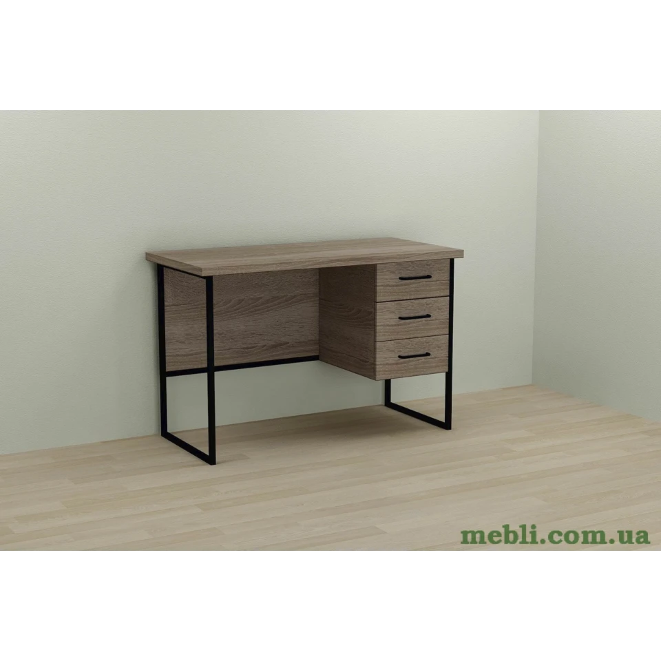 Комп'ютерний стіл Ferrum-decor Гаррі 76x140x60 чорний ДСП Дуб Сонома Трюфель 32мм