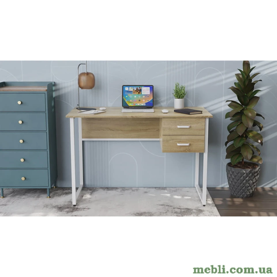 Комп'ютерний стіл Ferrum-decor Дакота 75x100x70 білий ДСП Дуб Сонома 16мм