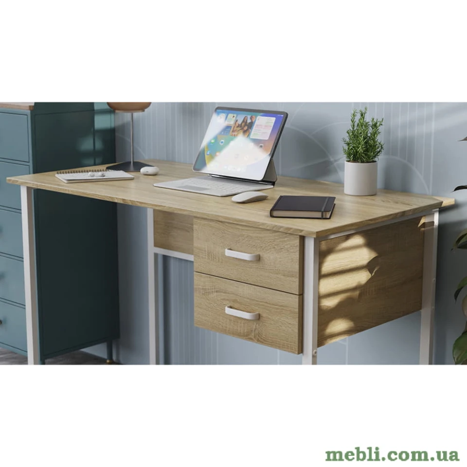 Комп'ютерний стіл Ferrum-decor Дакота 75x100x70 білий ДСП Дуб Сонома 16мм
