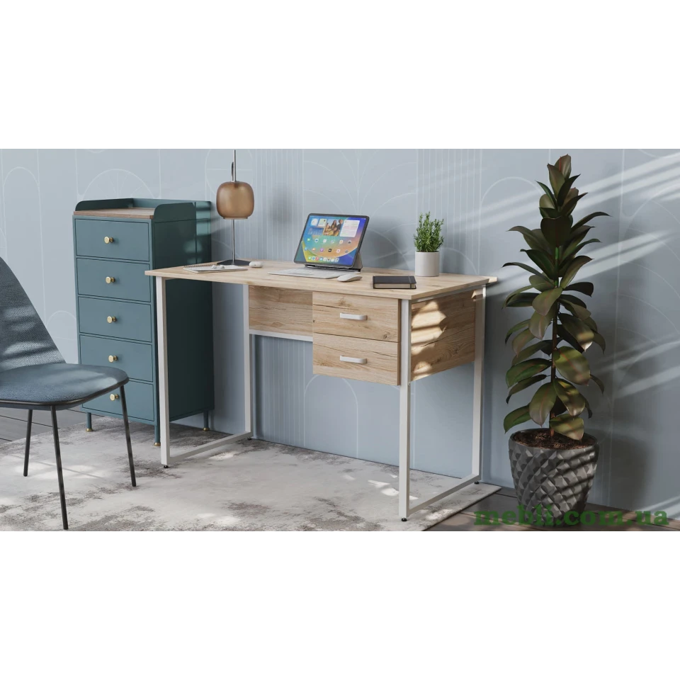 Комп'ютерний стіл Ferrum-decor Дакота 75x120x60 білий ДСП Дуб Артізан 16мм