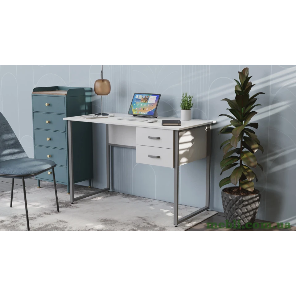Комп'ютерний стіл Ferrum-decor Дакота 75x120x60 сірий ДСП Білий 16мм