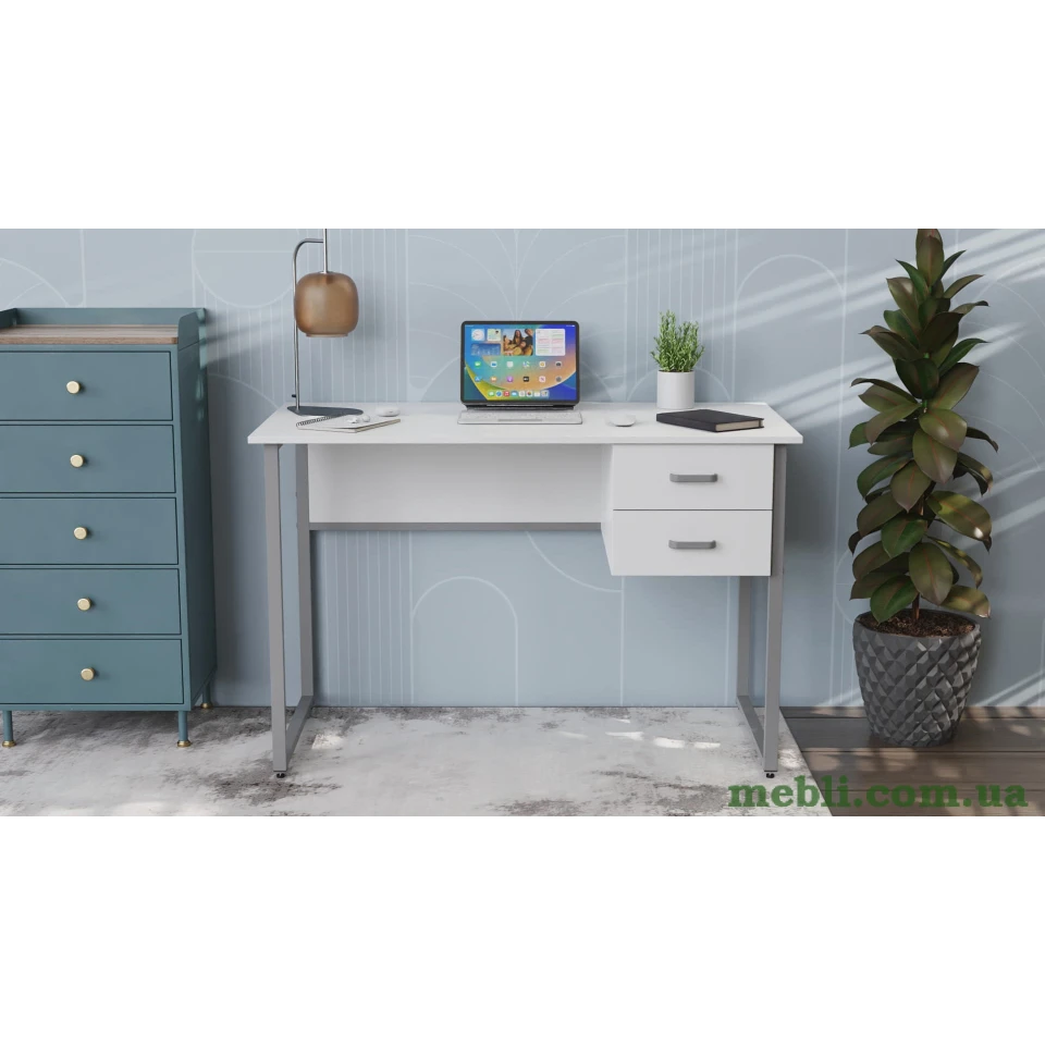 Комп'ютерний стіл Ferrum-decor Дакота 75x120x60 сірий ДСП Білий 16мм