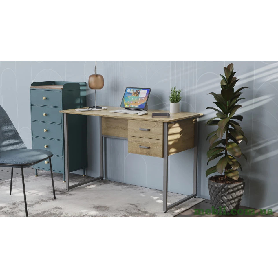 Комп'ютерний стіл Ferrum-decor Дакота 75x120x70 сірий ДСП Дуб Сонома 16мм