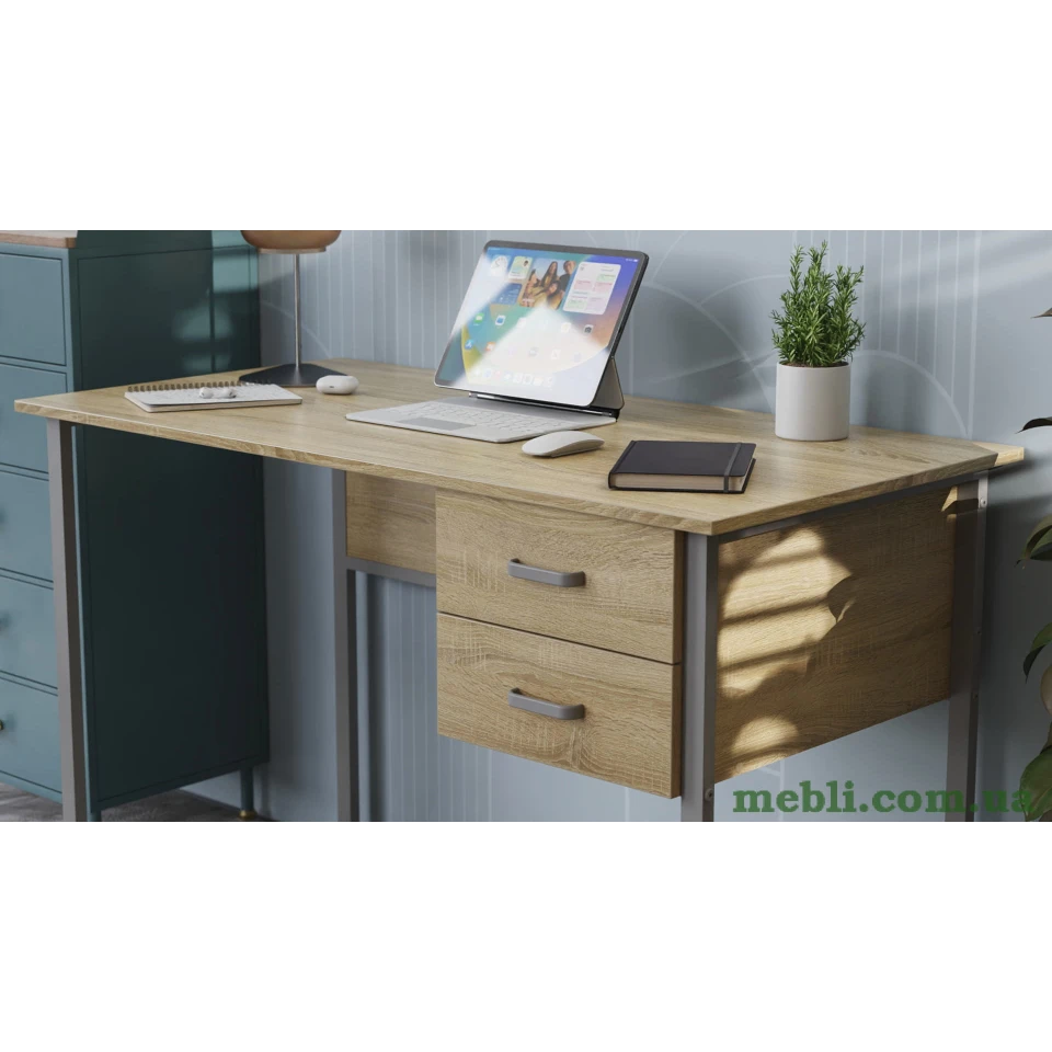 Комп'ютерний стіл Ferrum-decor Дакота 75x120x70 сірий ДСП Дуб Сонома 16мм
