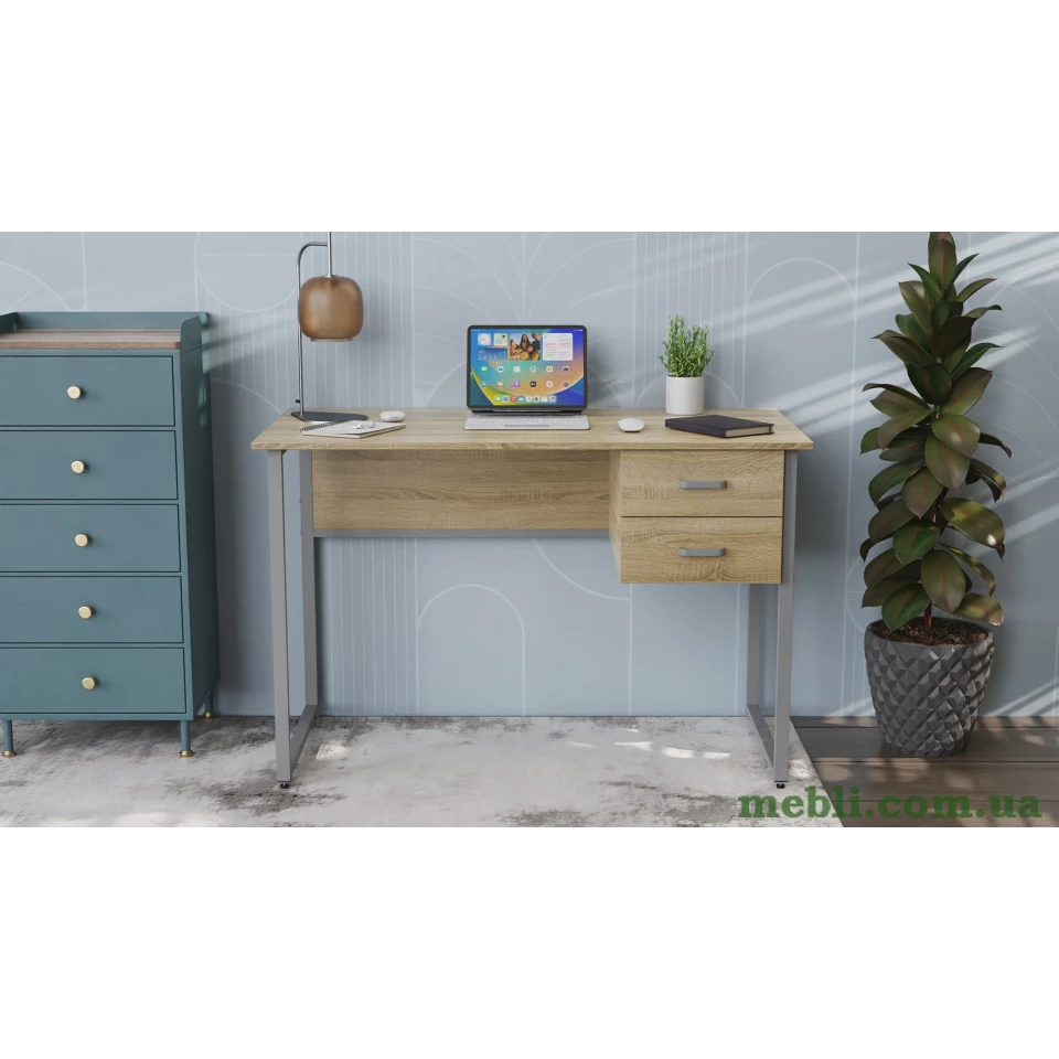 Комп'ютерний стіл Ferrum-decor Дакота 75x120x70 сірий ДСП Дуб Сонома 16мм