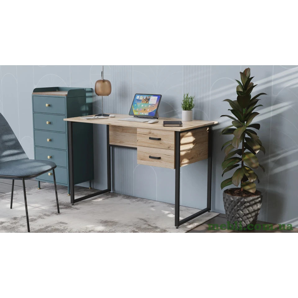 Комп'ютерний стіл Ferrum-decor Дакота 75x120x70 чорний ДСП Дуб Артізан 16мм