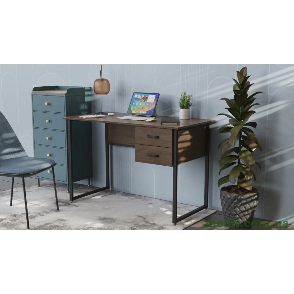 Комп'ютерний стіл Ferrum-decor Дакота 75x120x70 чорний ДСП Дуб Сонома Труфель 16мм