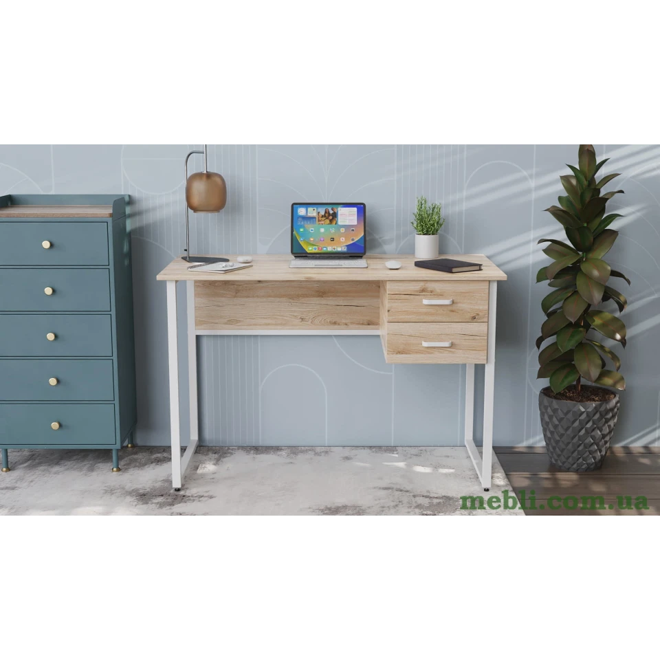 Комп'ютерний стіл Ferrum-decor Дакота 75x140x70 білий ДСП Дуб Артізан 16мм