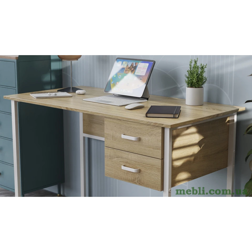 Комп'ютерний стіл Ferrum-decor Дакота 75x140x70 білий ДСП Дуб Сонома 16мм