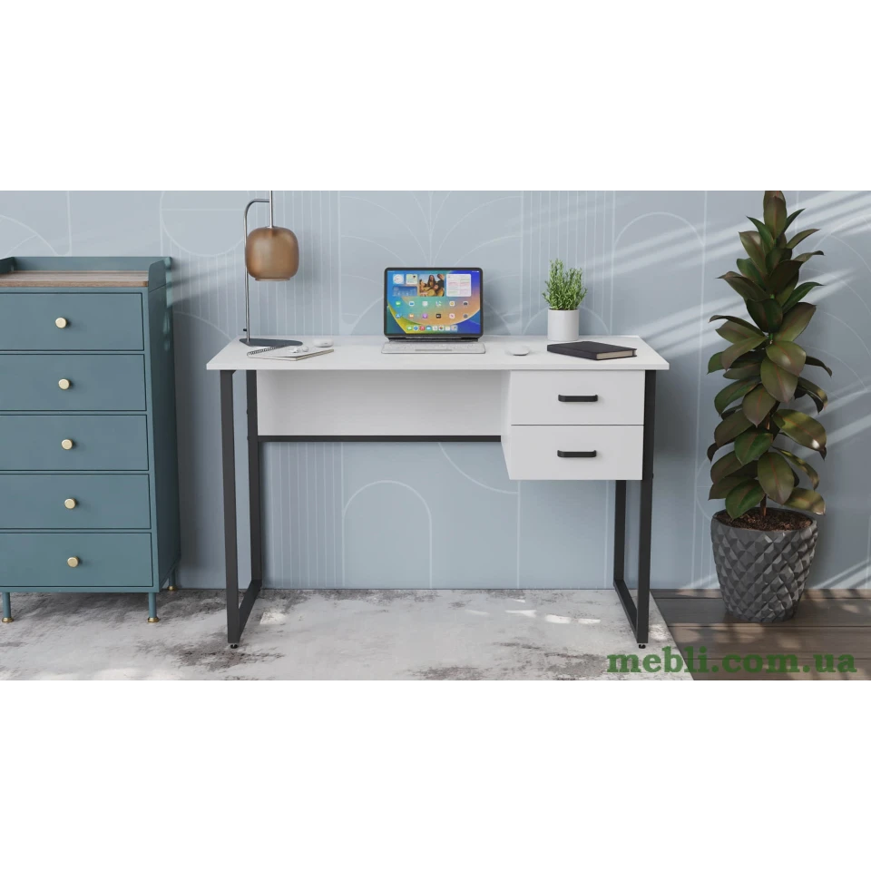Комп'ютерний стіл Ferrum-decor Дакота 75x140x70 чорний ДСП Білий 16мм