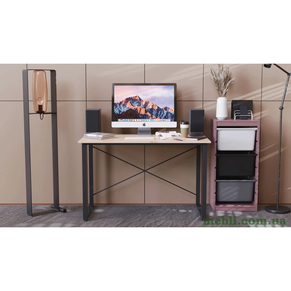 Комп'ютерний стіл Ferrum-decor Дейв 75x100x60 сірий ДСП Дуб Артізан 16мм