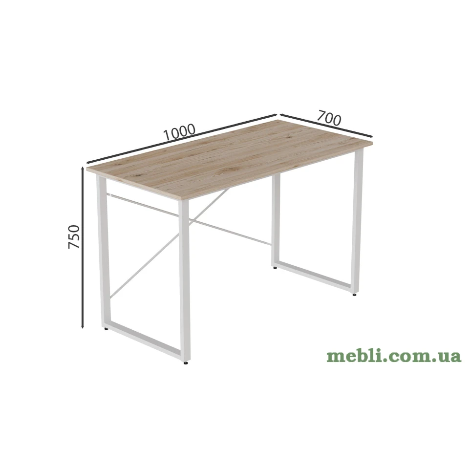 Комп'ютерний стіл Ferrum-decor Дейв 75x100x70 білий ДСП Дуб Артізан 16мм