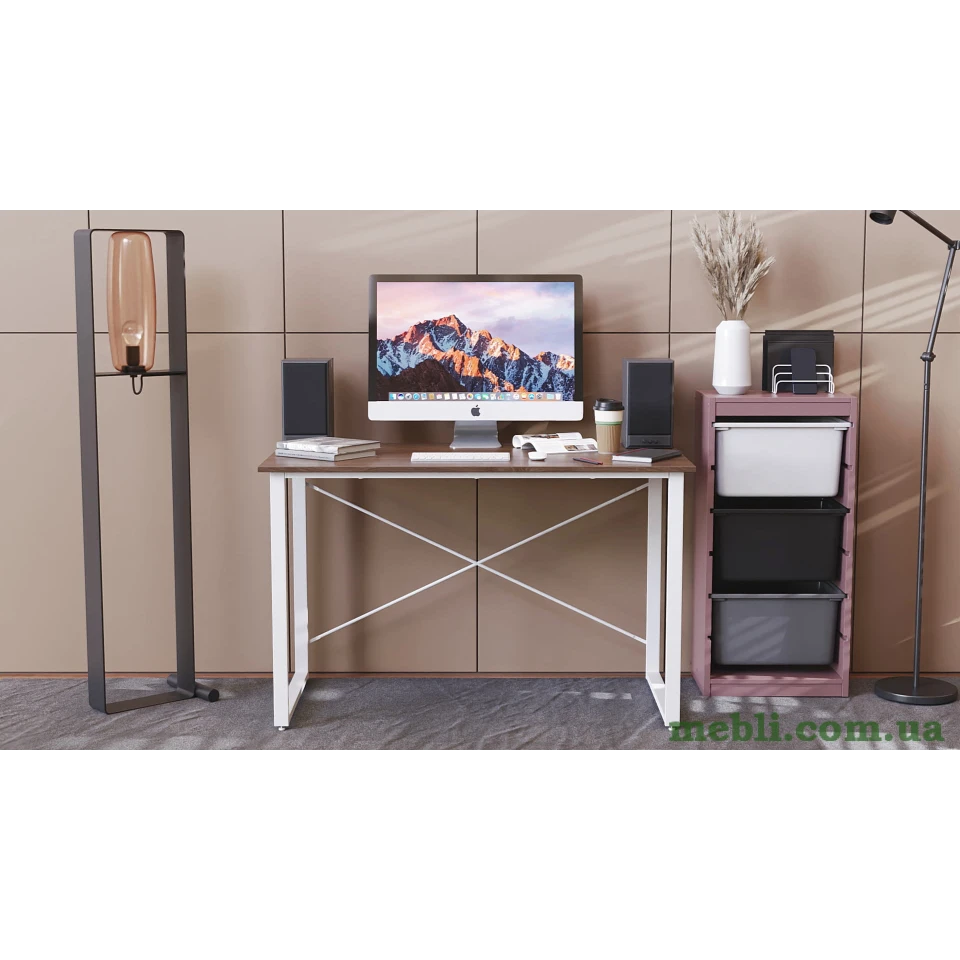 Комп'ютерний стіл Ferrum-decor Дейв 75x100x70 білий ДСП Дуб Сонома Труфель 16мм