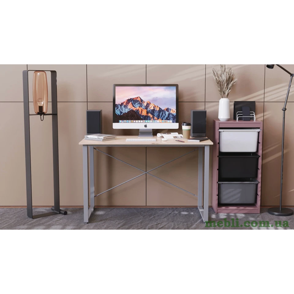Комп'ютерний стіл Ferrum-decor Дейв 75x100x70 сірий ДСП Дуб Артізан 16мм