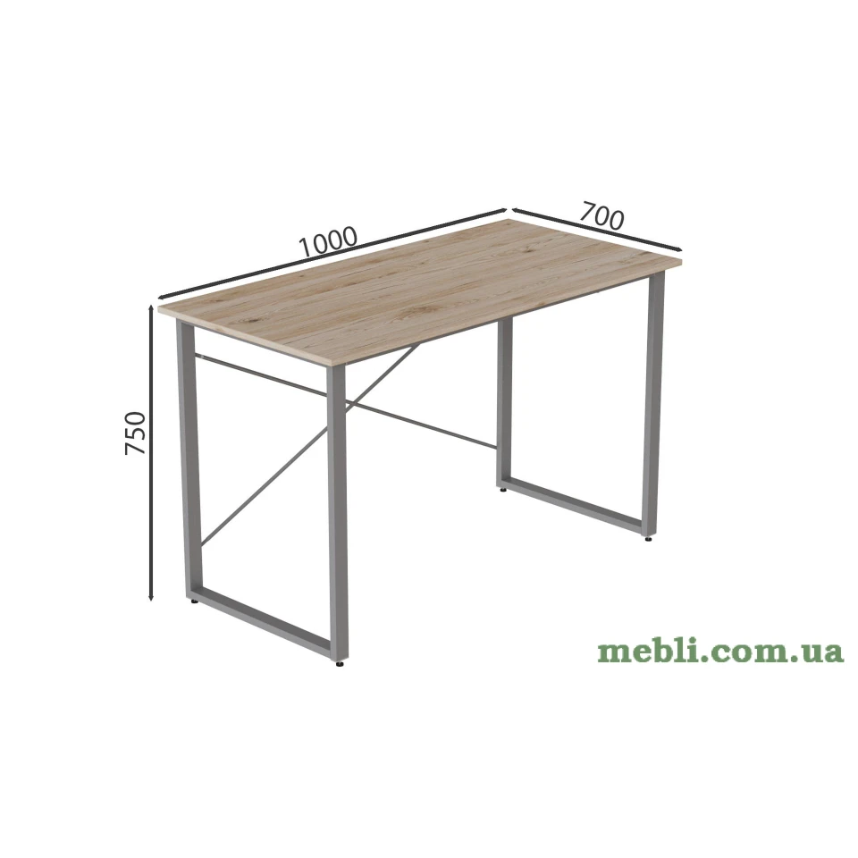 Комп'ютерний стіл Ferrum-decor Дейв 75x100x70 сірий ДСП Дуб Артізан 32мм
