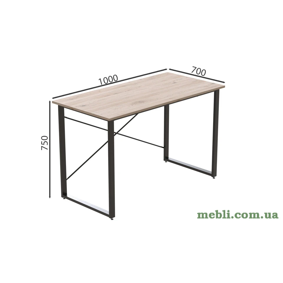 Комп'ютерний стіл Ferrum-decor Дейв 75x100x70 чорний ДСП Дуб Артізан 32мм