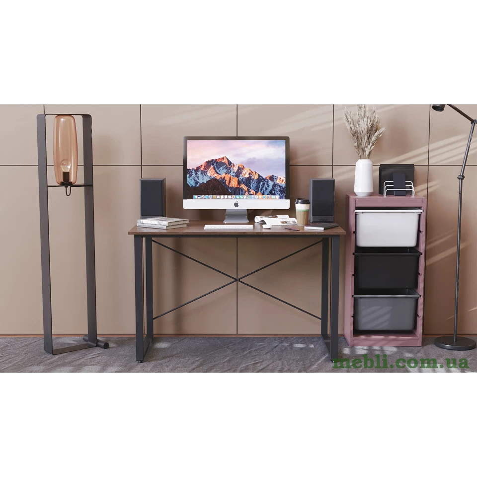 Комп'ютерний стіл Ferrum-decor Дейв 75x100x70 чорний ДСП Дуб Сонома Труфель 16мм