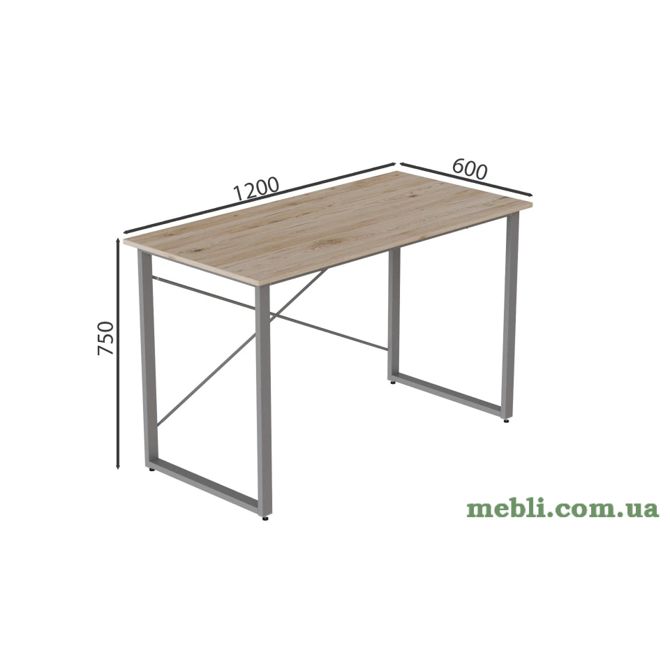 Комп'ютерний стіл Ferrum-decor Дейв 75x120x60 сірий ДСП Дуб Артізан 16мм
