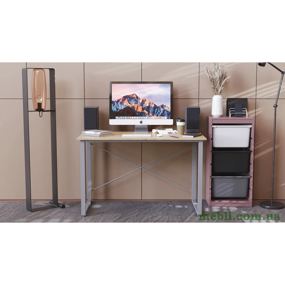 Комп'ютерний стіл Ferrum-decor Дейв 75x120x60 сірий ДСП Дуб Сонома 16мм