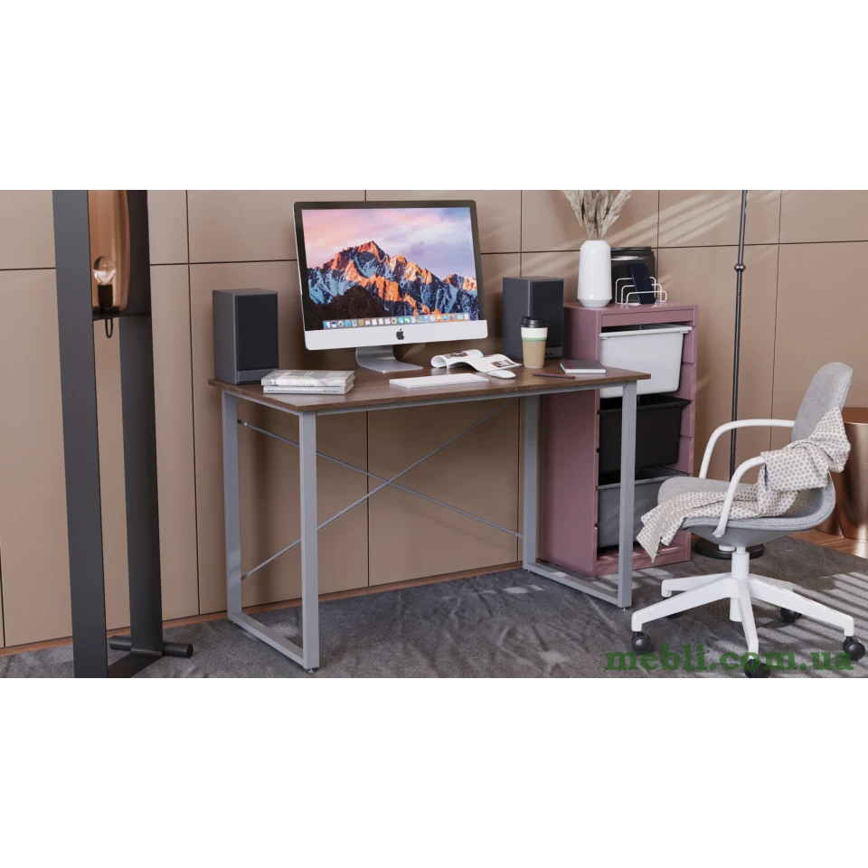 Комп'ютерний стіл Ferrum-decor Дейв 75x120x60 сірий ДСП Дуб Сонома Труфель 16мм