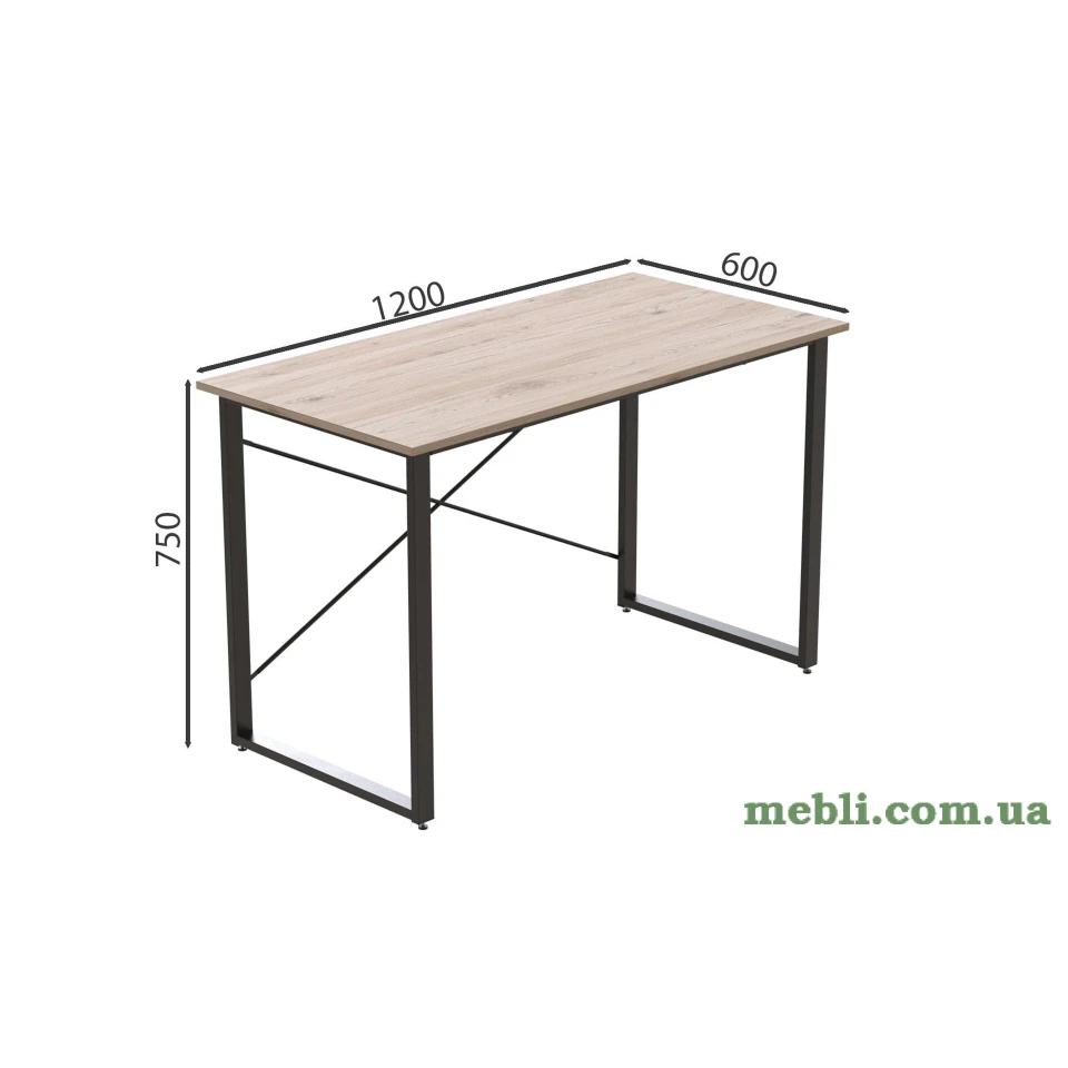 Комп'ютерний стіл Ferrum-decor Дейв 75x120x60 чорний ДСП Дуб Артізан 16мм
